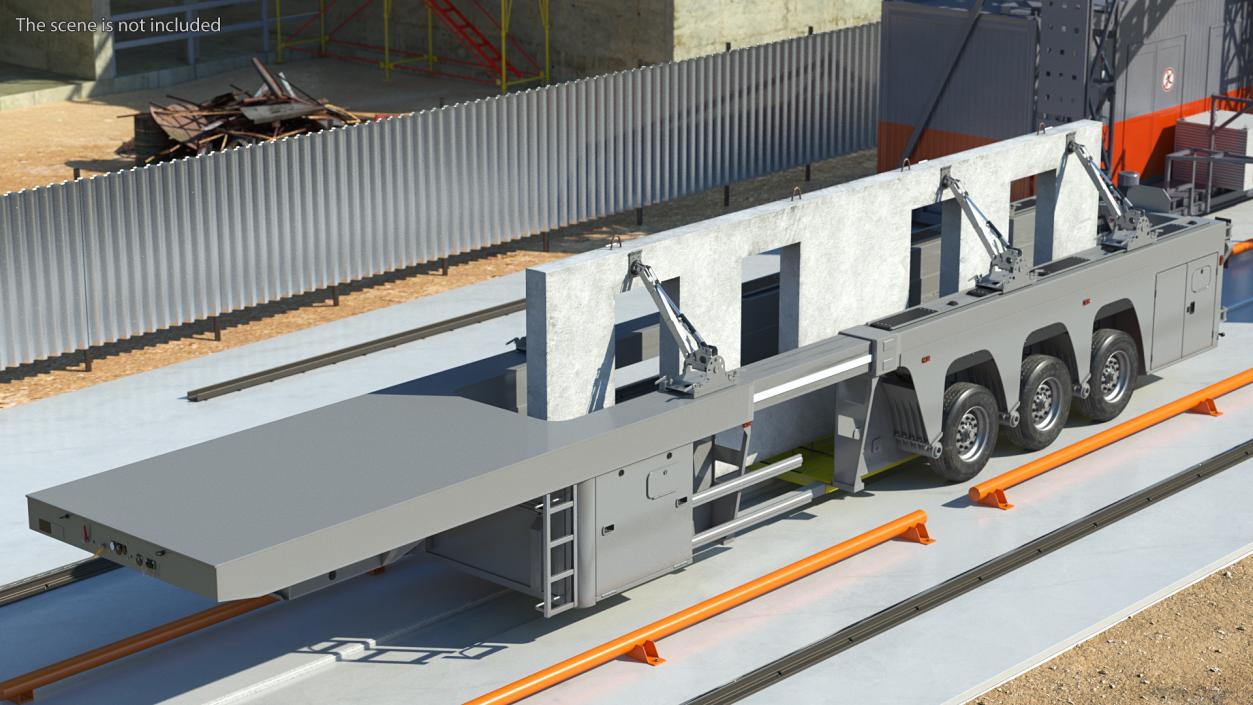 Concrete Panel Semi Trailer 3D