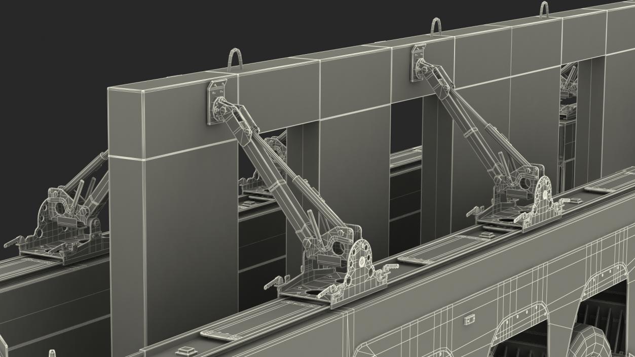 Concrete Panel Semi Trailer 3D