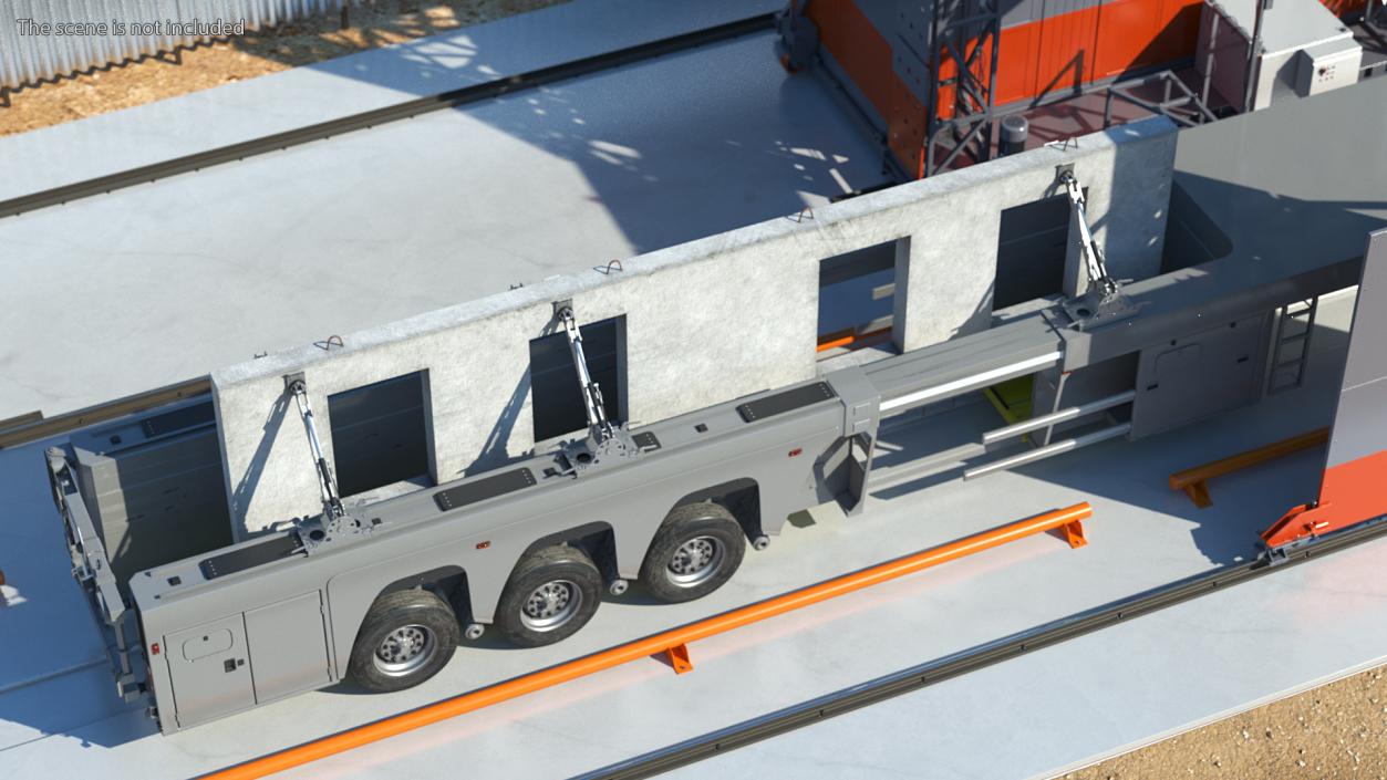 Concrete Panel Semi Trailer 3D