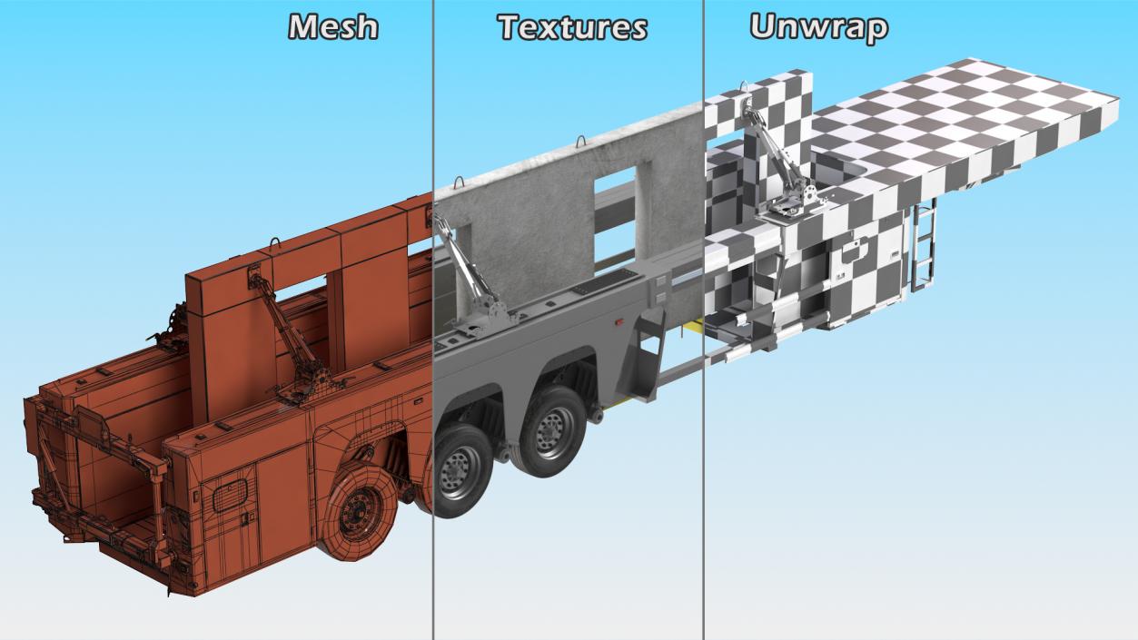 Concrete Panel Semi Trailer 3D