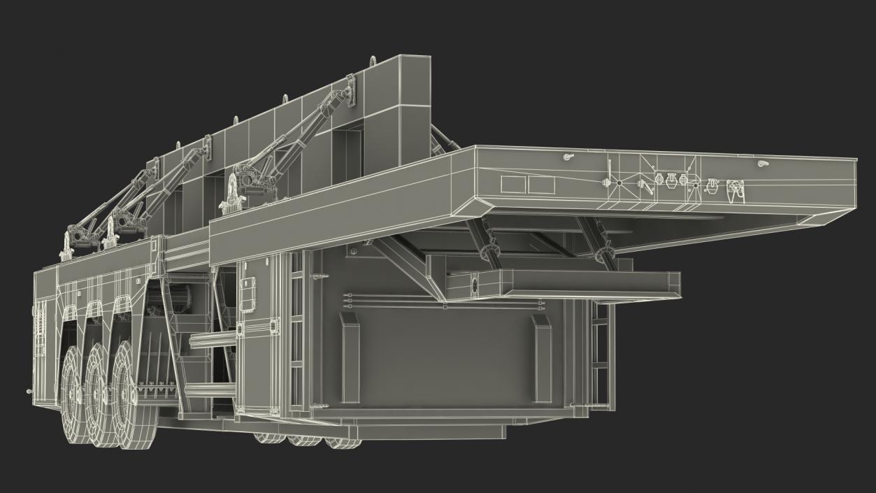 Concrete Panel Semi Trailer 3D