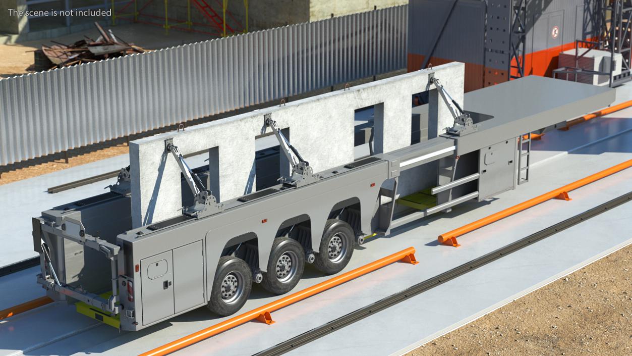 Concrete Panel Semi Trailer 3D