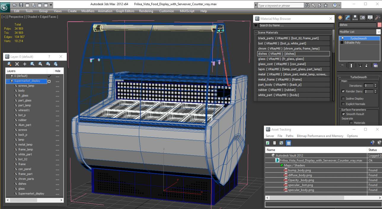 Frilixa Vista Food Display with Serveover Counter 3D model