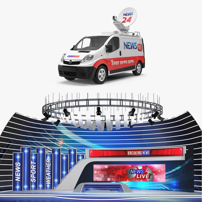 3D model News Van and Studio 3D Models Collection