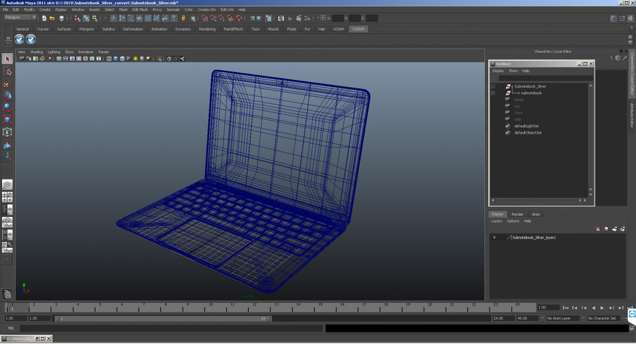 3D Subnotebook Silver model