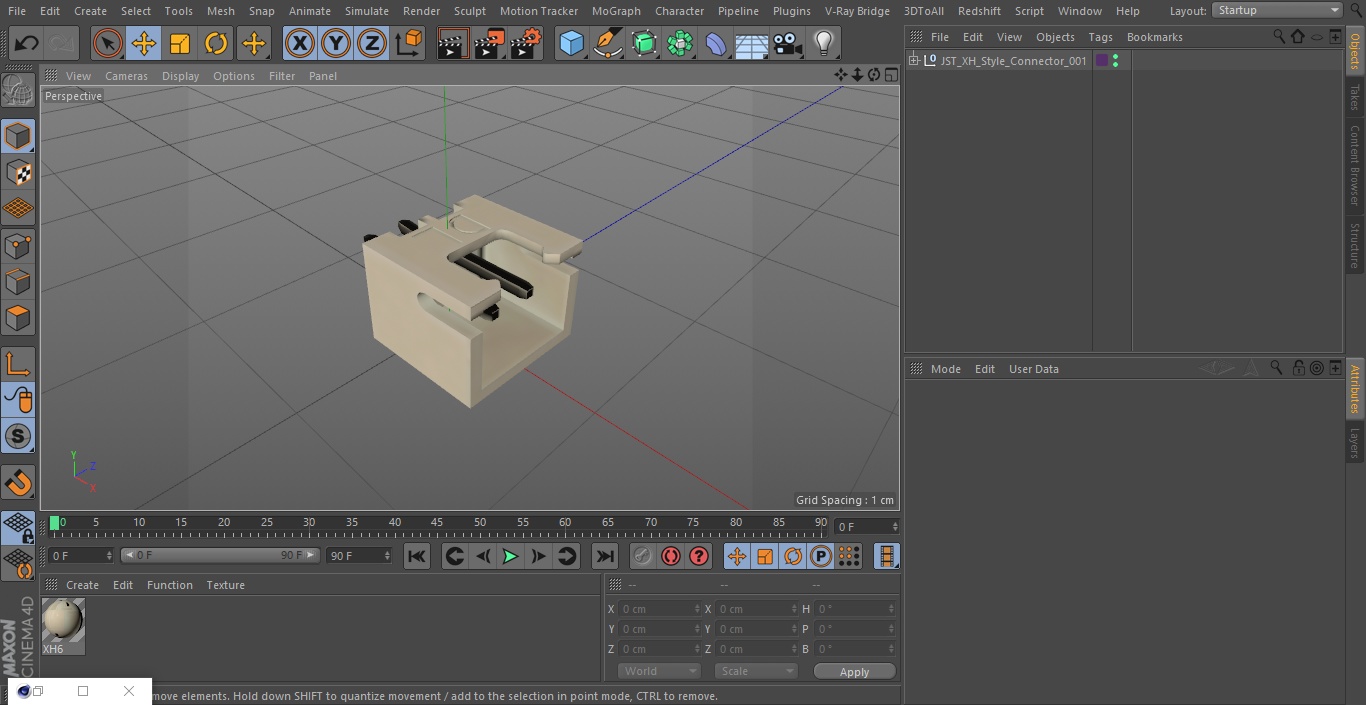 JST XH-Style Connector 3D