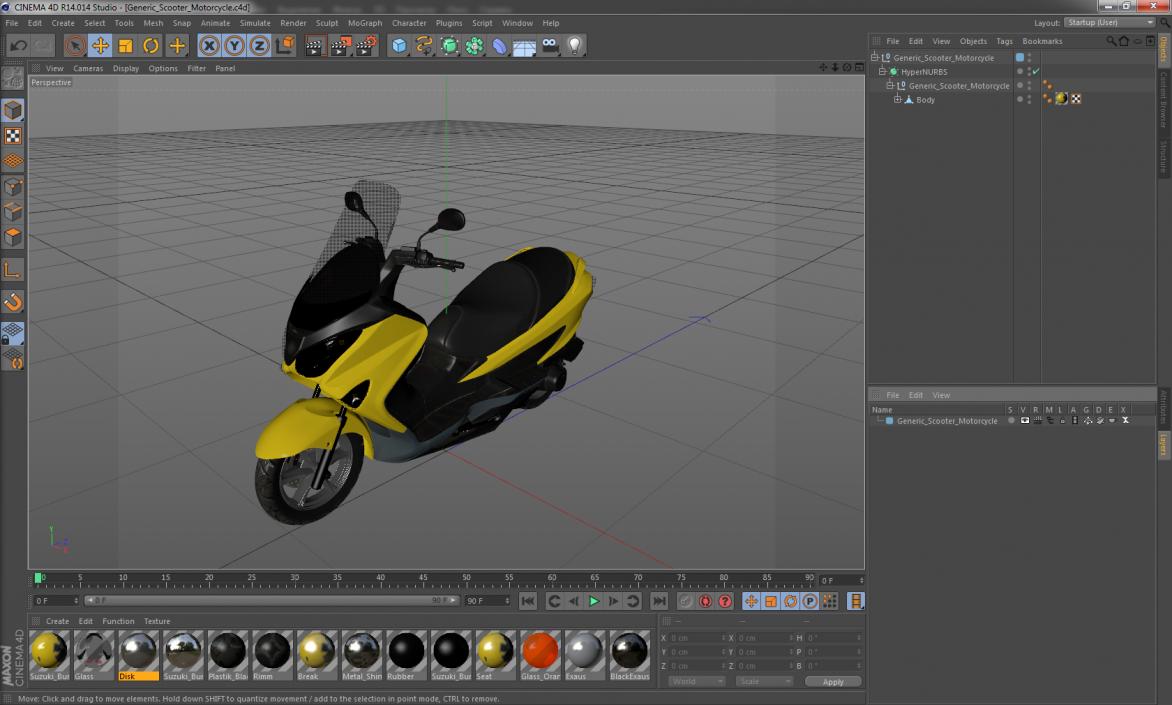 3D Generic Scooter Motorcycle