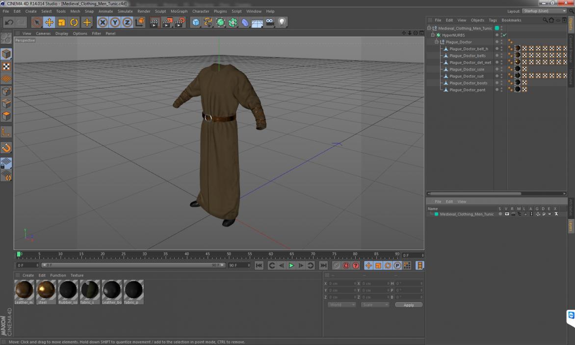 Medieval Clothing Men Tunic 3D