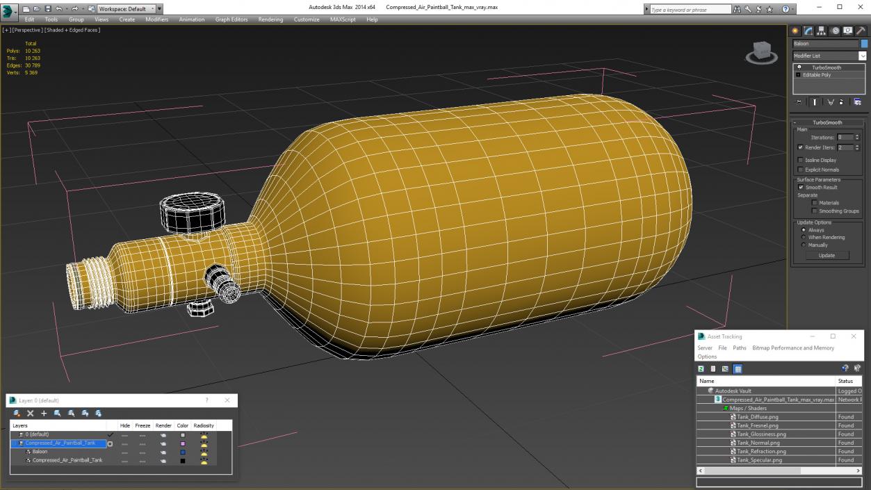 Compressed Air Paintball Tank 3D model