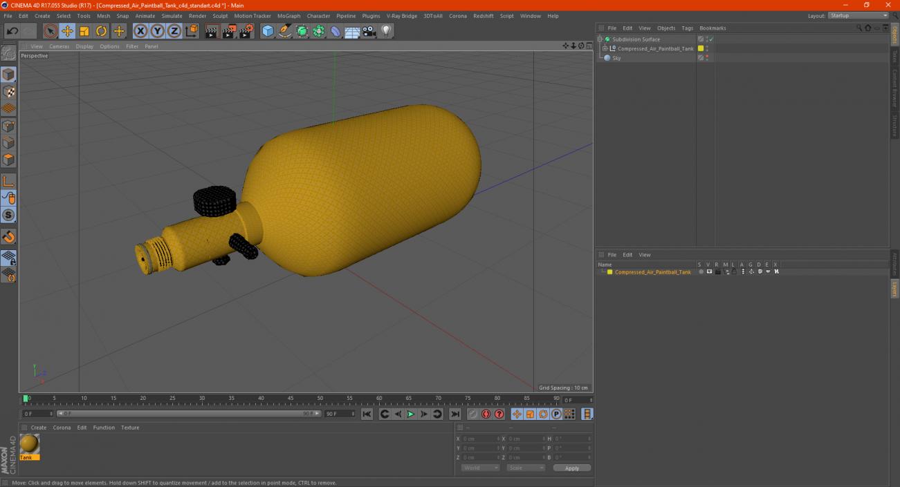 Compressed Air Paintball Tank 3D model