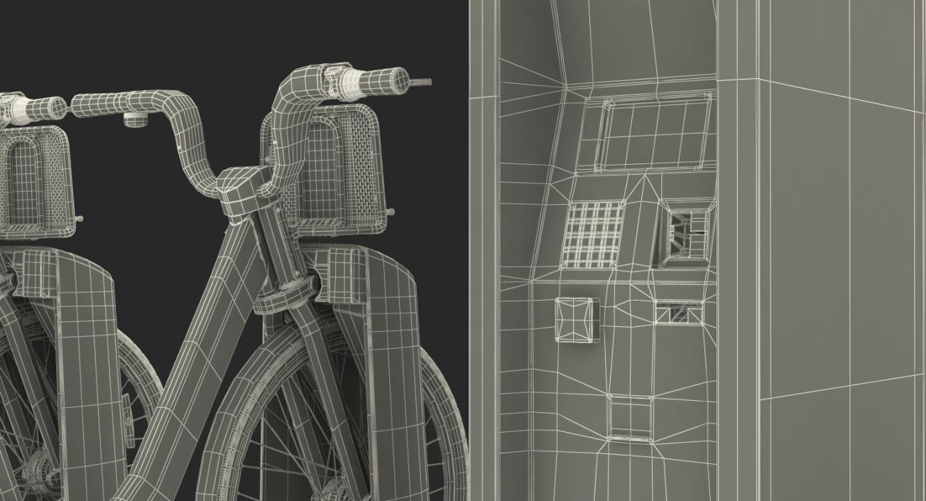 3D model Sharing System Citi Bike Pay Station with Bicycles