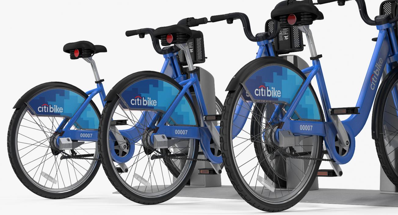 3D model Sharing System Citi Bike Pay Station with Bicycles