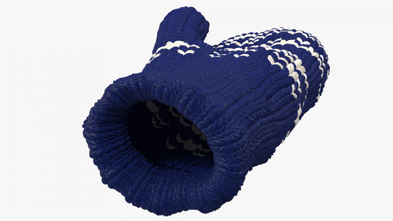 3D model Pair of Blue Wool Mittens