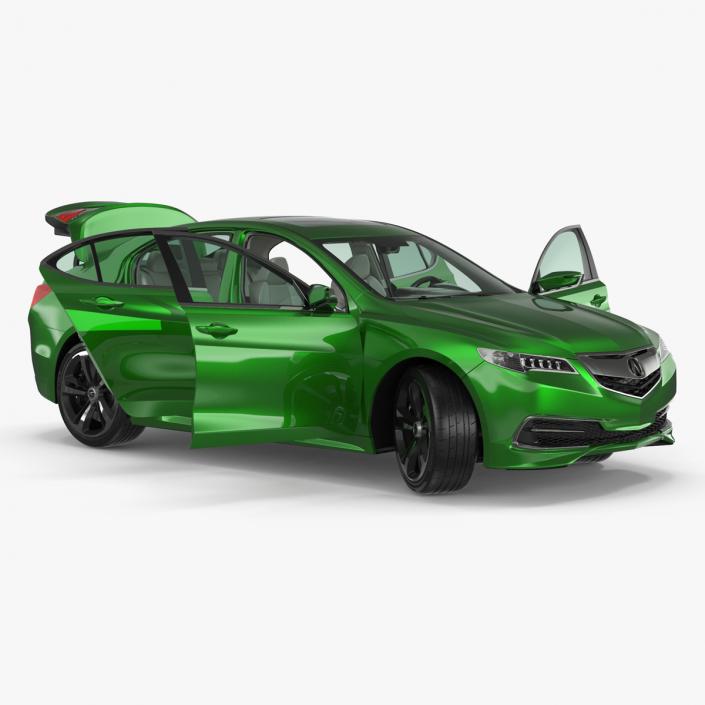 Acura TLX Luxury Sedan Rigged 3D model