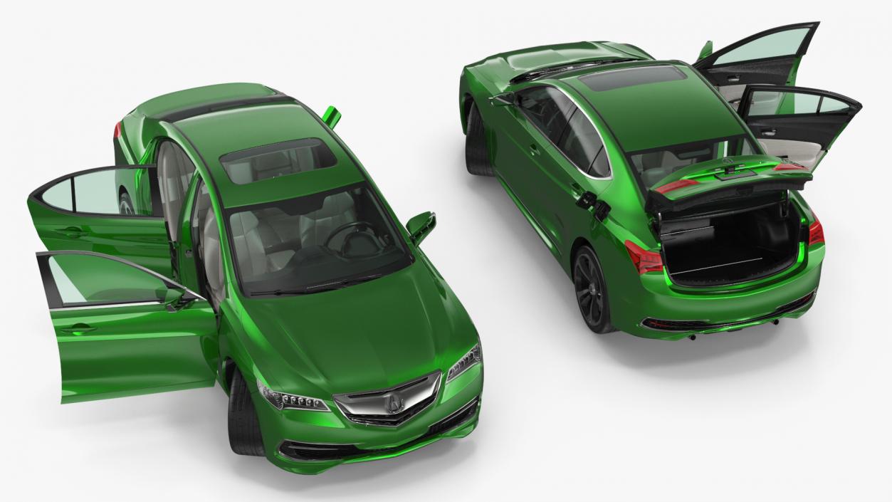 Acura TLX Luxury Sedan Rigged 3D model