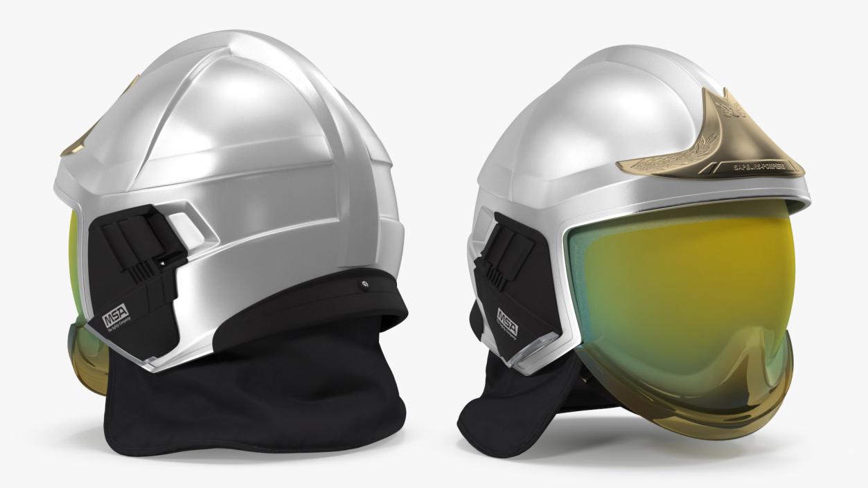 Cairns XF1 Fire Helmet Silver 3D model