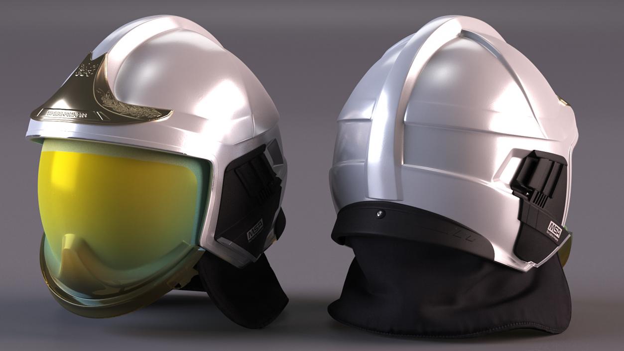 Cairns XF1 Fire Helmet Silver 3D model