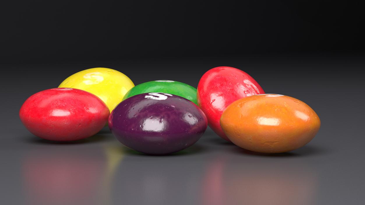 3D Multicolored Skittles Candies 2