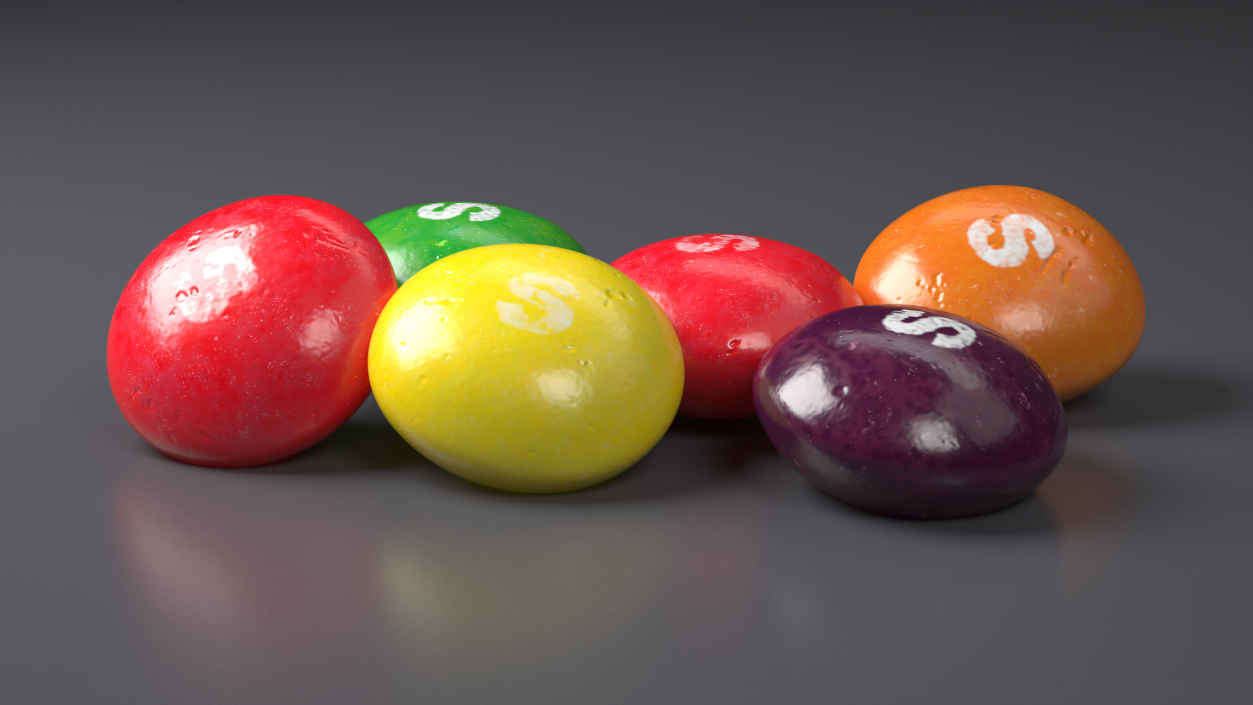 3D Multicolored Skittles Candies 2