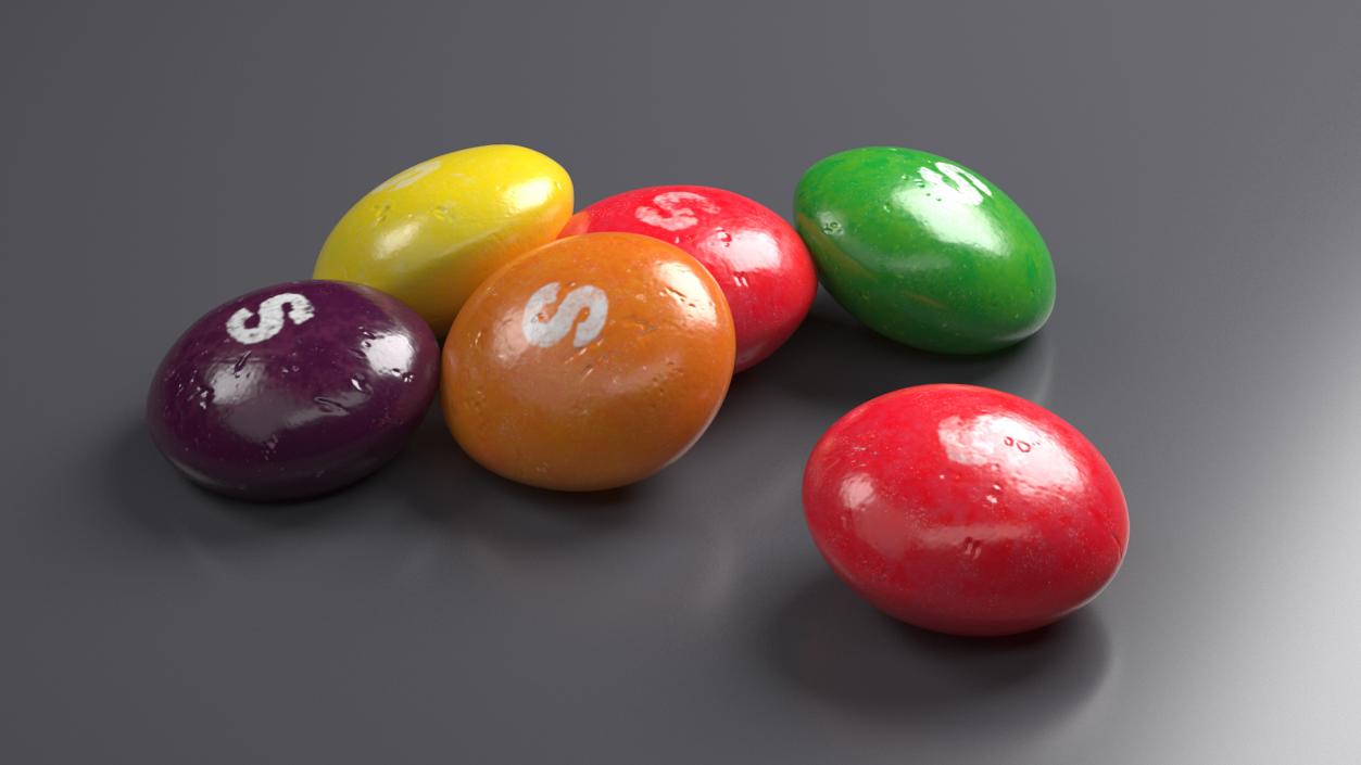 3D Multicolored Skittles Candies 2