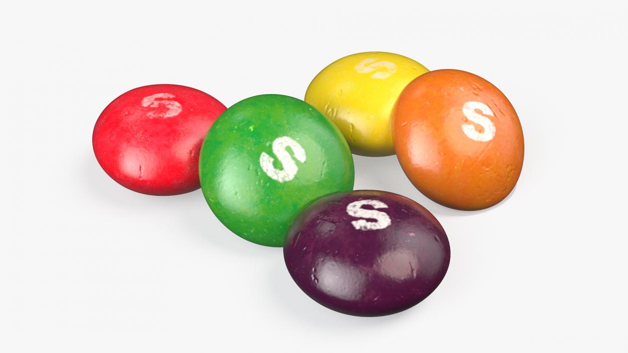 3D Multicolored Skittles Candies 2