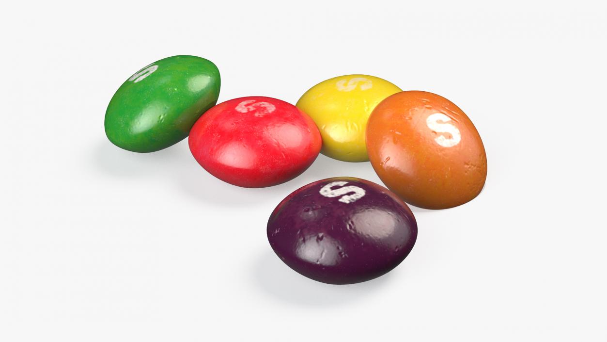 3D Multicolored Skittles Candies 2