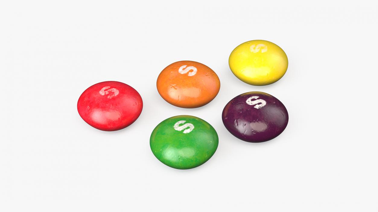 3D Multicolored Skittles Candies 2