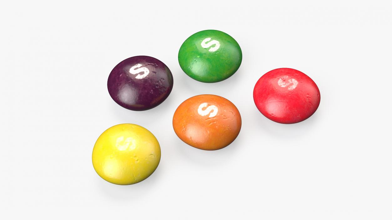 3D Multicolored Skittles Candies 2