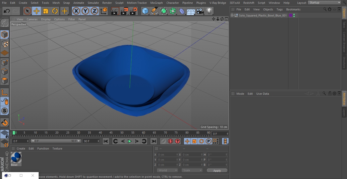 3D model Solo Squared Plastic Bowl Blue