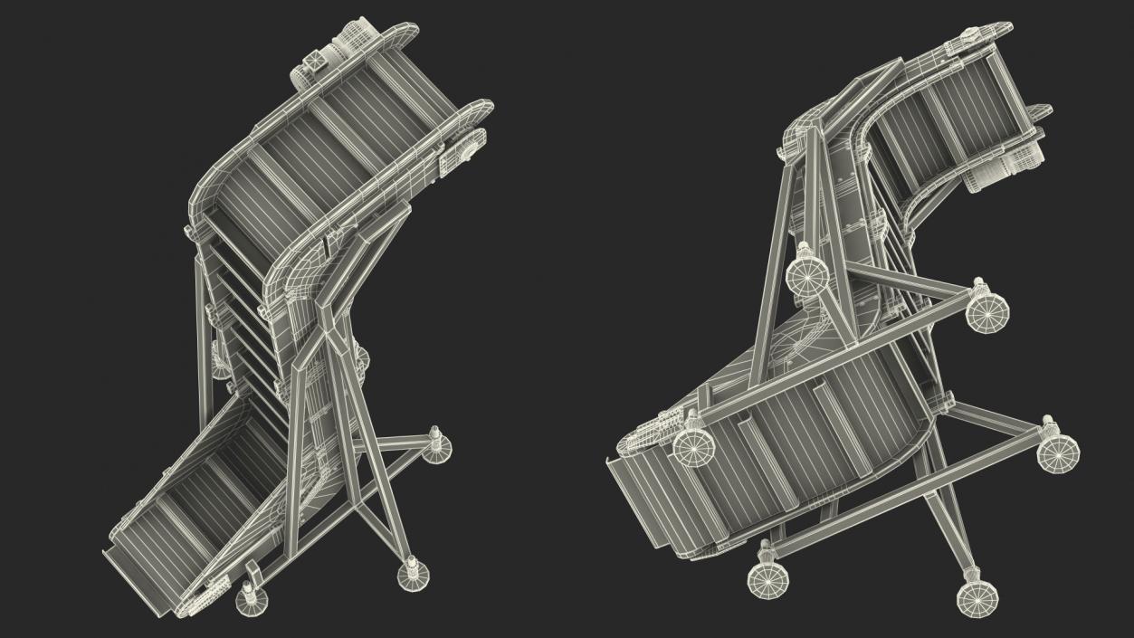 Vertical Food Conveyor Rigged 3D model