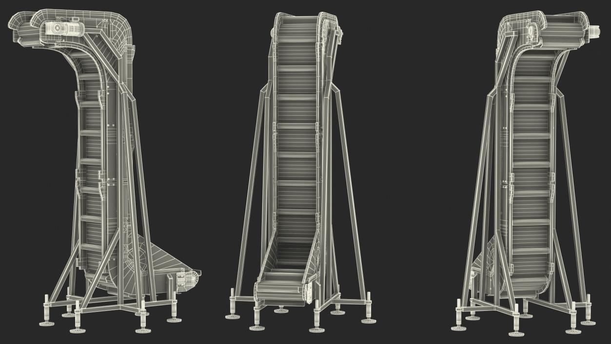 Vertical Food Conveyor Rigged 3D model