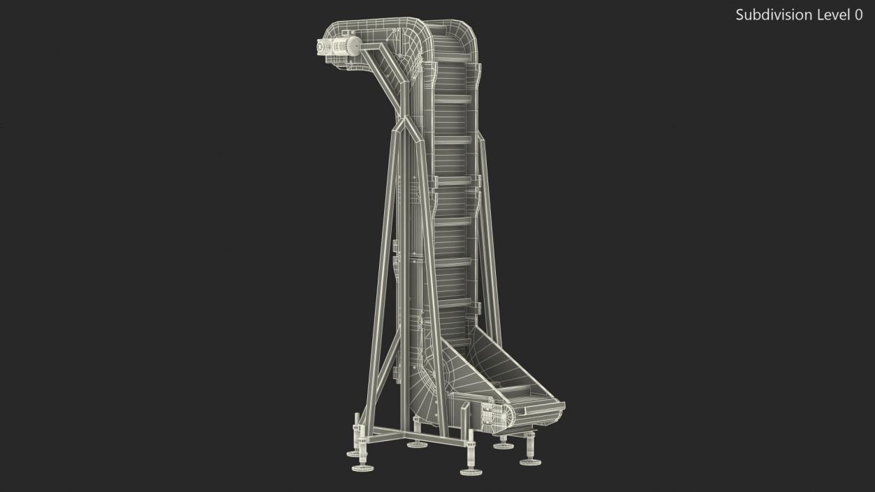 Vertical Food Conveyor Rigged 3D model