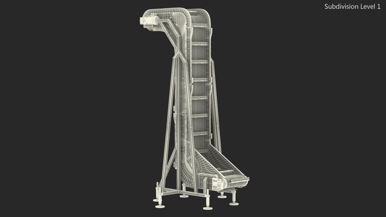 Vertical Food Conveyor Rigged 3D model