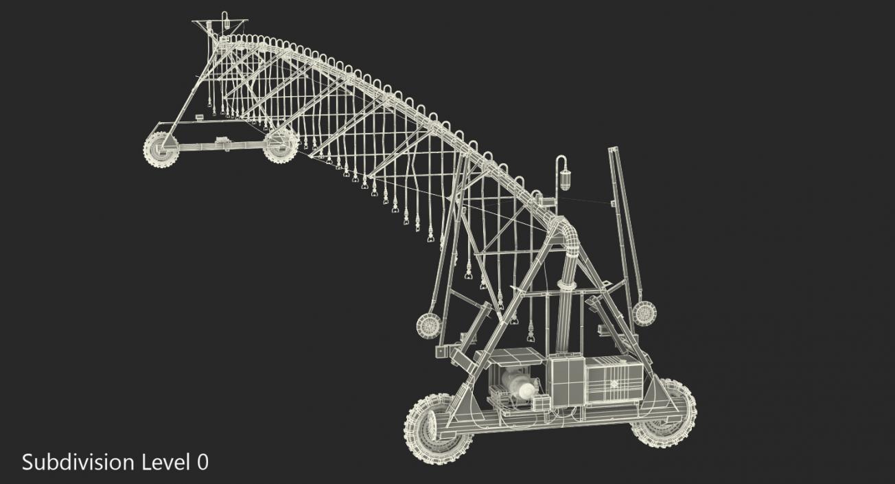 3D model Irrigation System Two Wheel Lateral Move