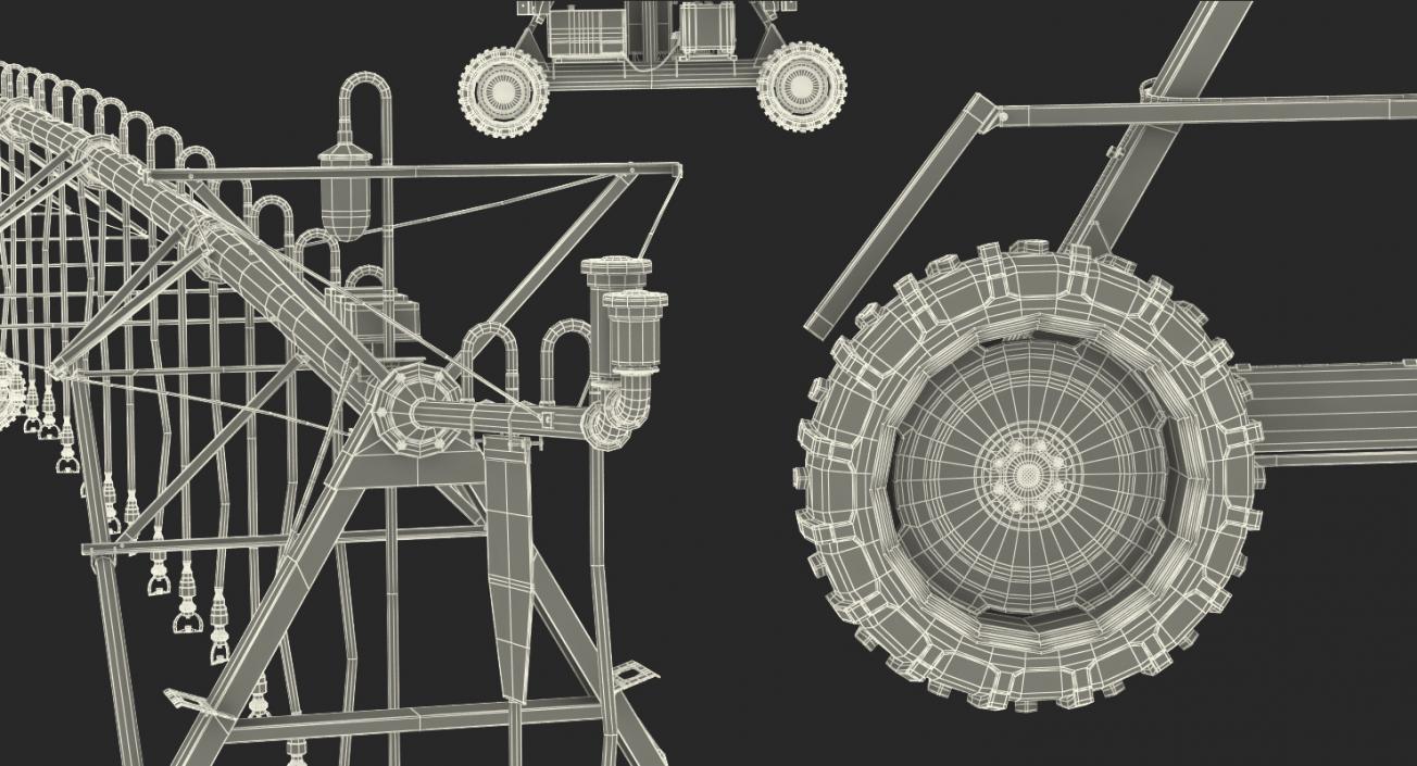 3D model Irrigation System Two Wheel Lateral Move