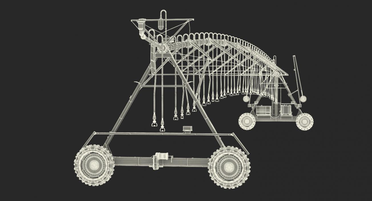 3D model Irrigation System Two Wheel Lateral Move