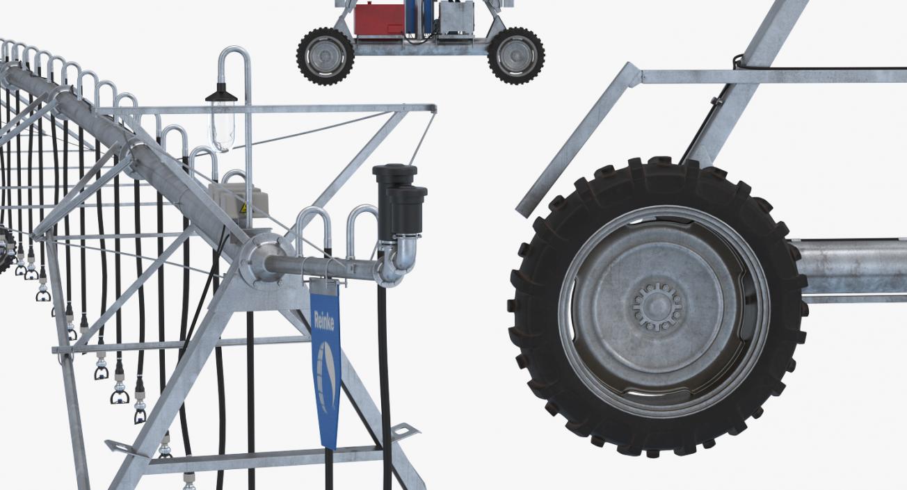 3D model Irrigation System Two Wheel Lateral Move