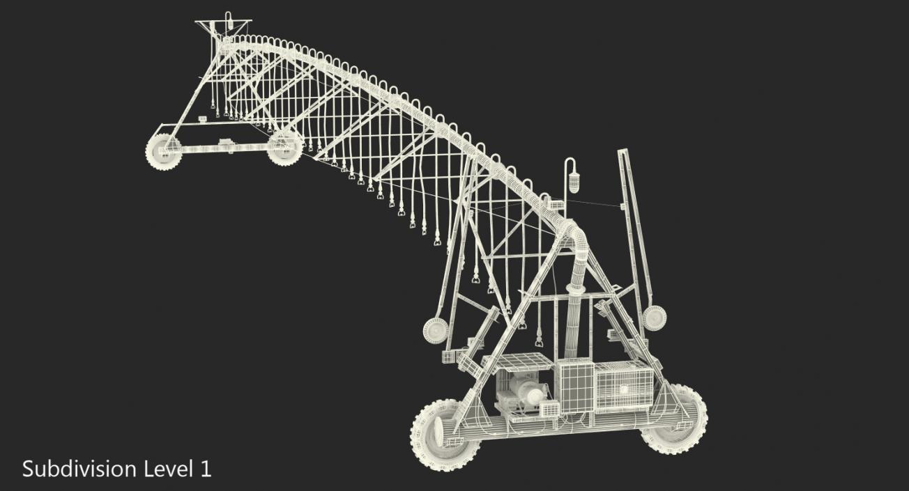 3D model Irrigation System Two Wheel Lateral Move