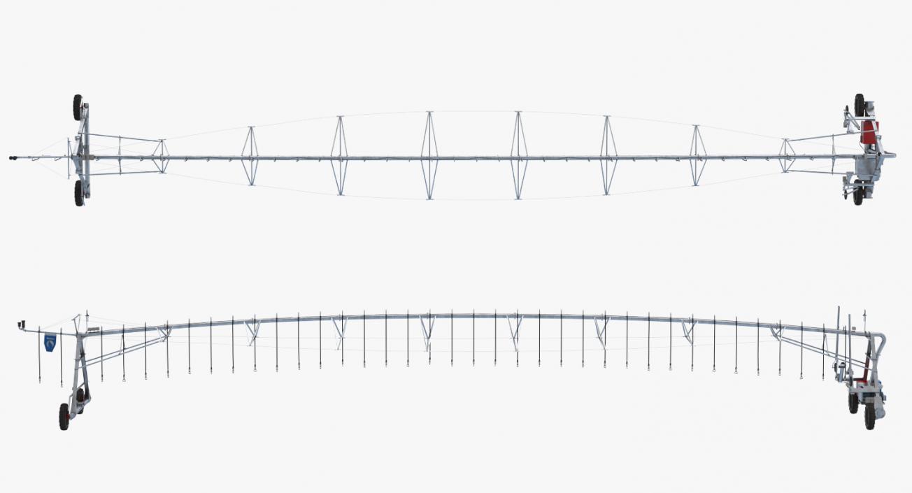 3D model Irrigation System Two Wheel Lateral Move