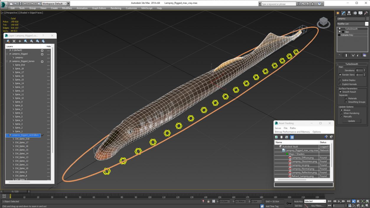 Lamprey Rigged 3D model