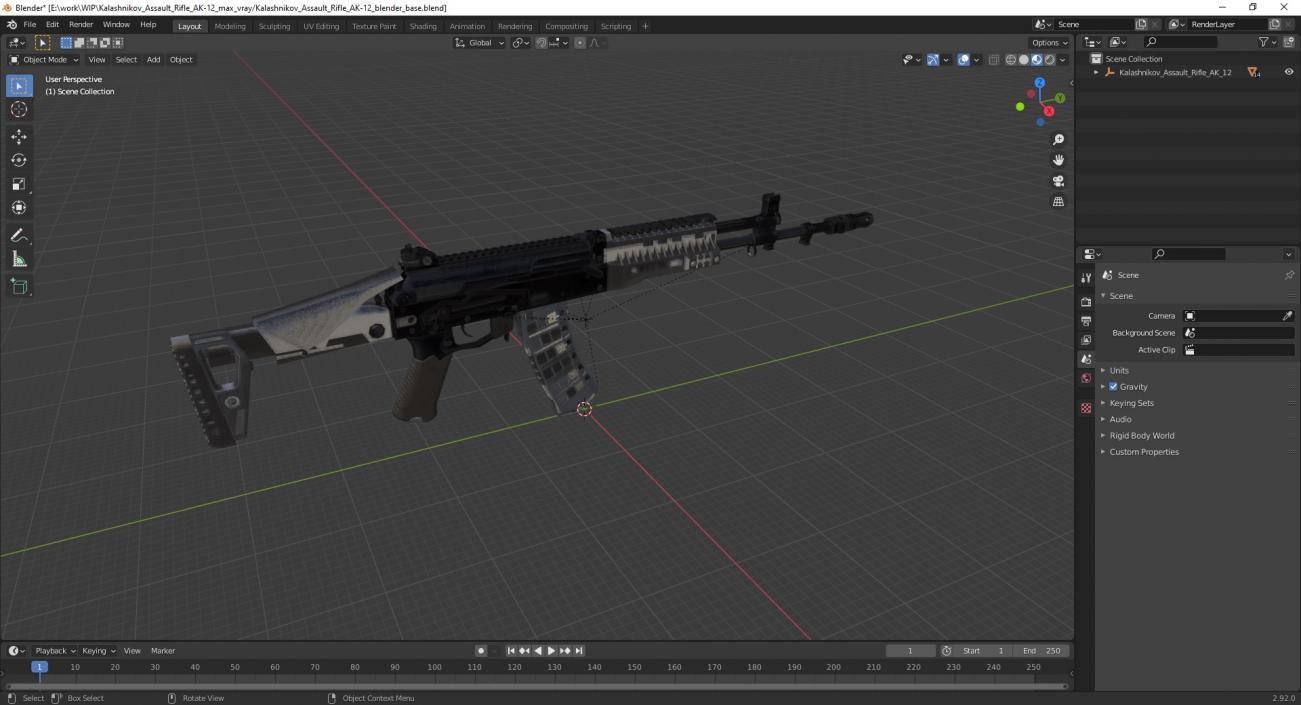 3D Kalashnikov Assault Rifle AK-12