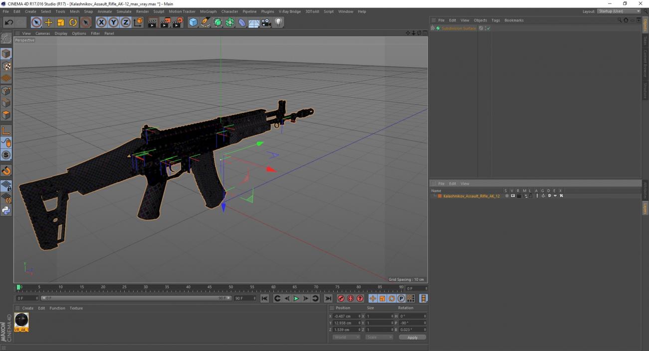 3D Kalashnikov Assault Rifle AK-12