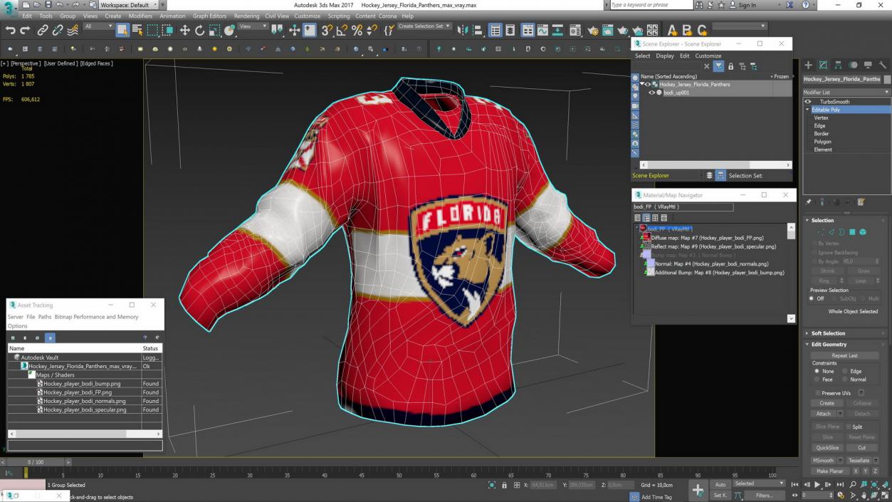 3D model Hockey Jersey Florida Panthers