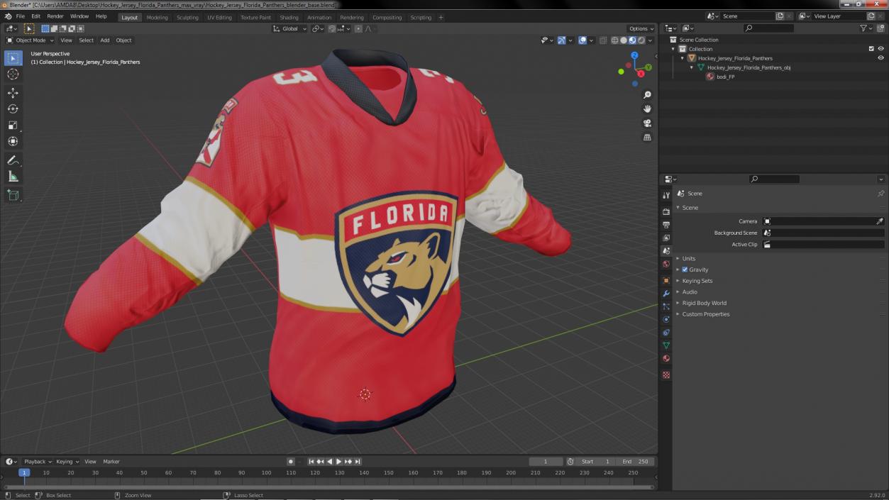 3D model Hockey Jersey Florida Panthers