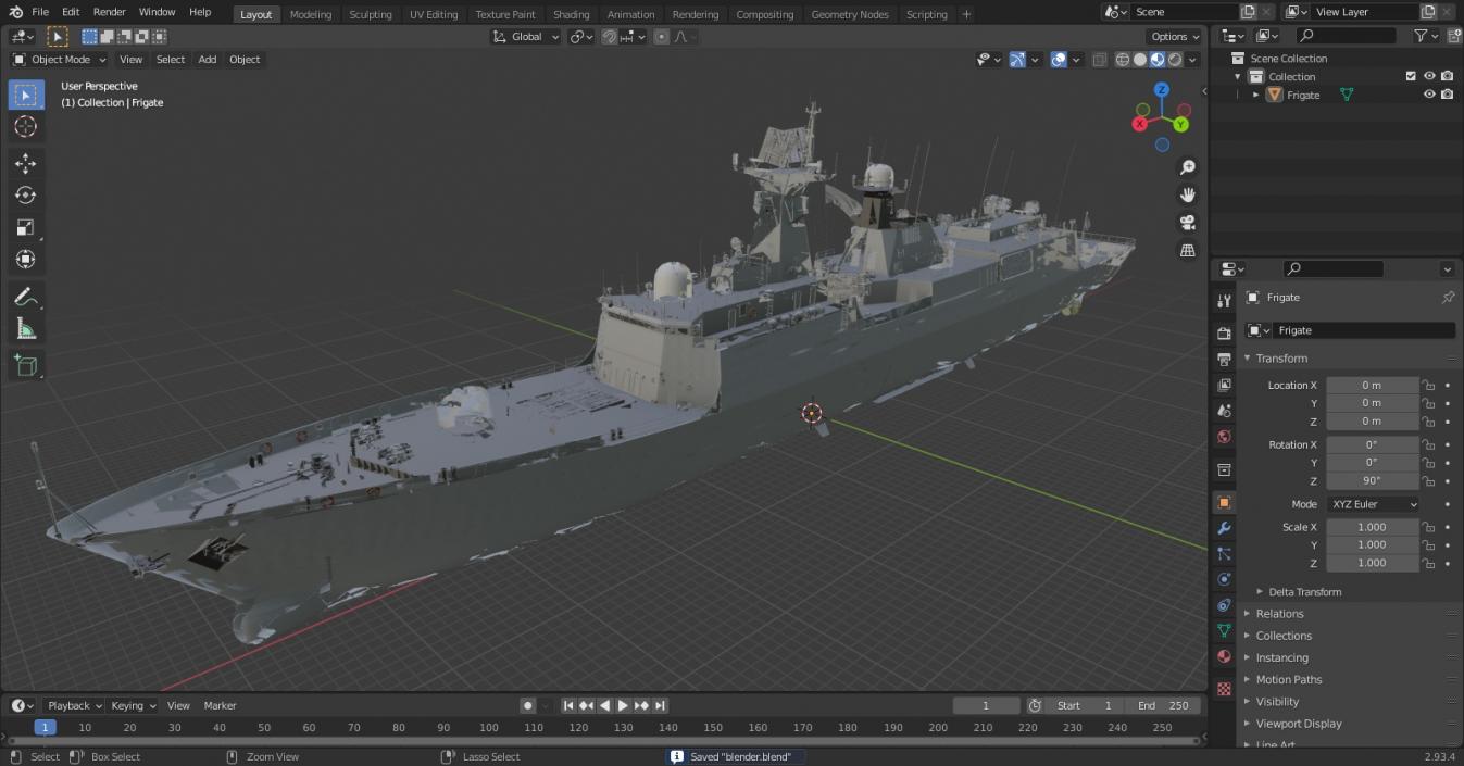 Frigate 3D model