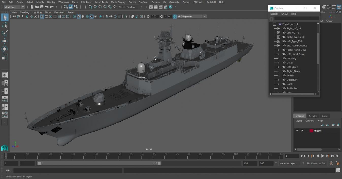 Frigate 3D model