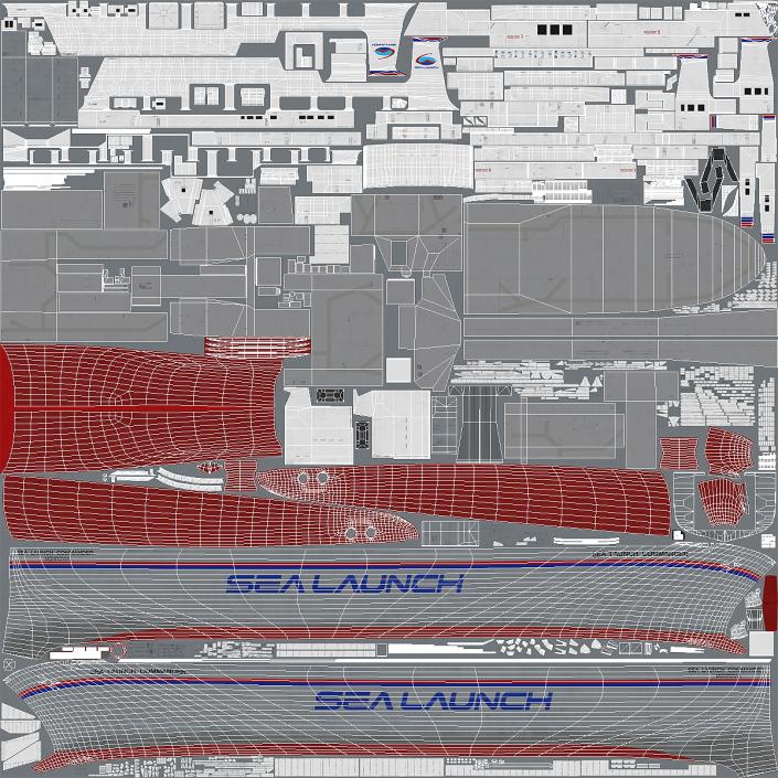 Command Ship Sea Launch Commander ACS Rigged 3D model