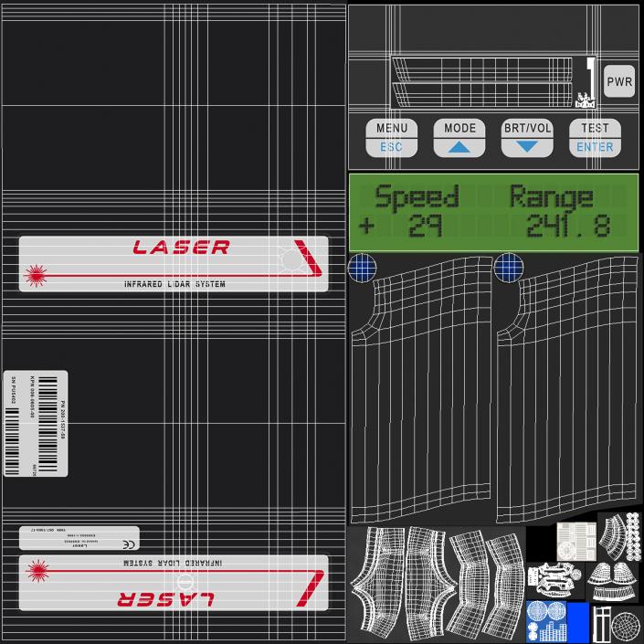 3D model LIDAR Traffic Enforcement Speed Gun