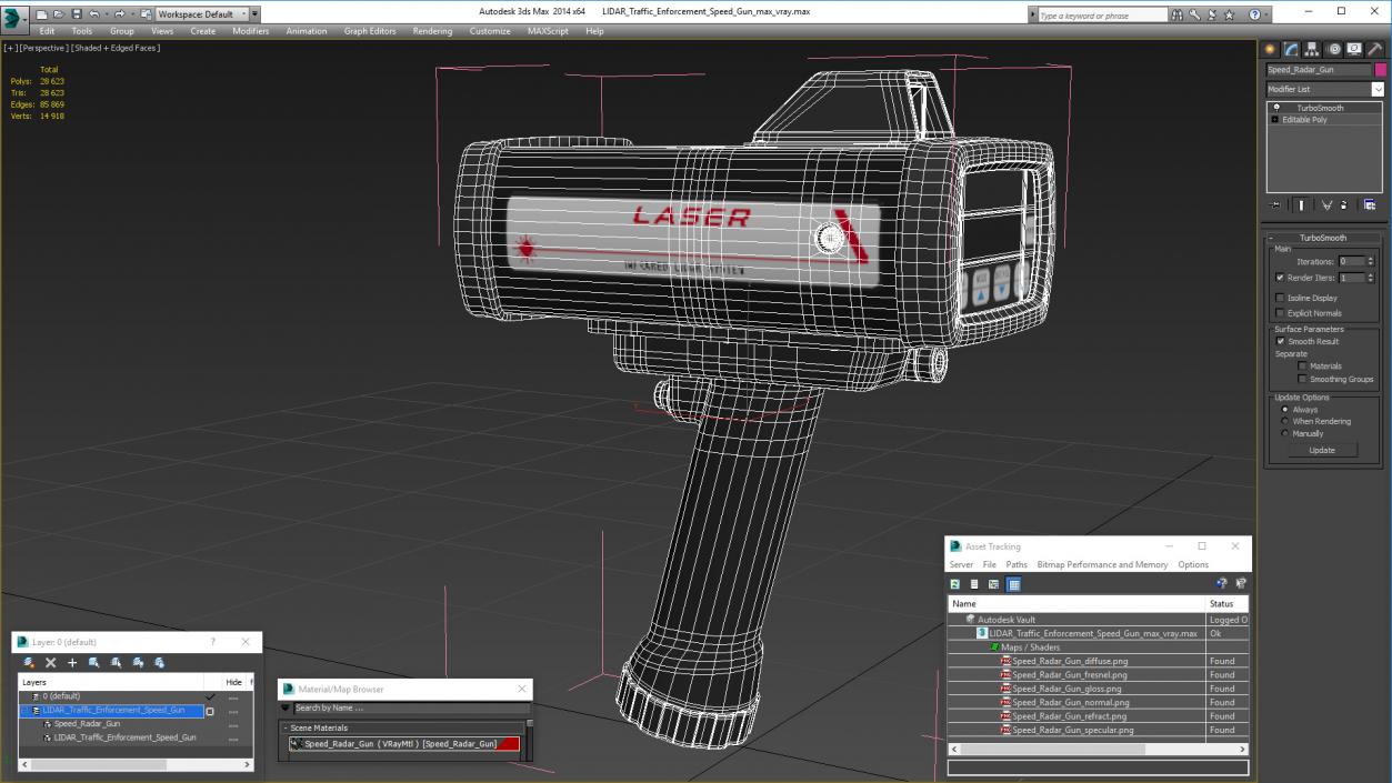 3D model LIDAR Traffic Enforcement Speed Gun