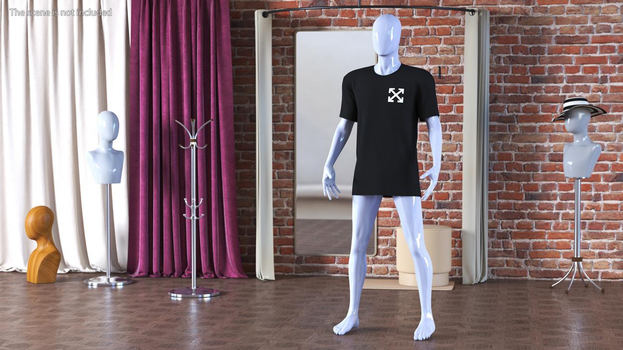 3D Shirt Off White on Mannequin model